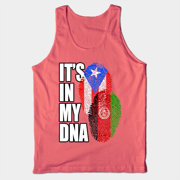 Puerto Rican And Afghan Mix DNA Flag Heritage Gift Tank Top by Just Rep It!!